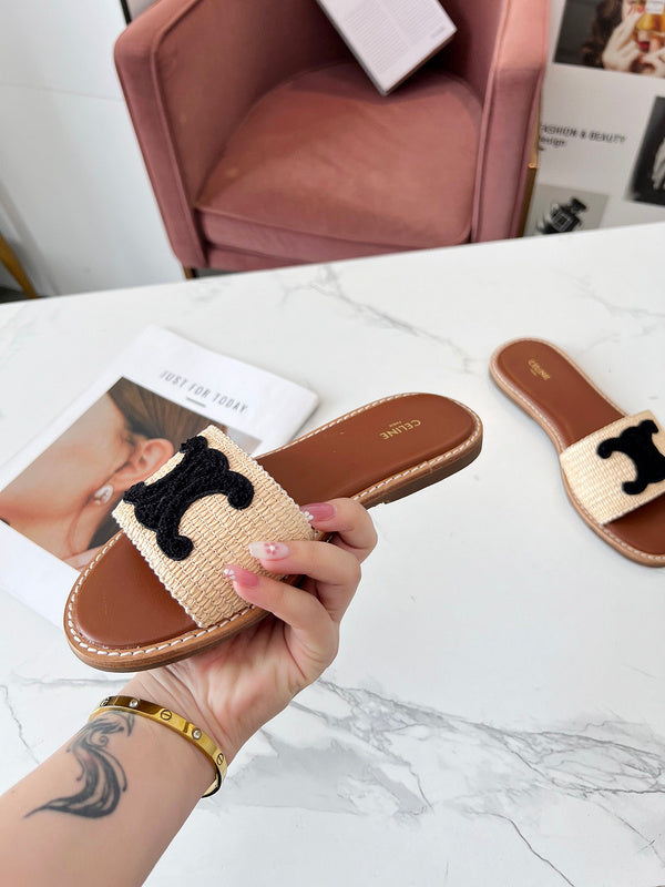 MBCS3 Leather Slippers Size 35-41Shoes with Box