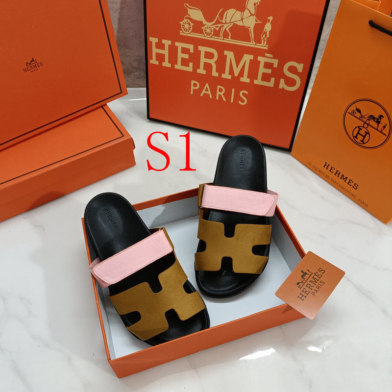 MJHS0 Leather slippers Man and Women shoes 35-44 With box