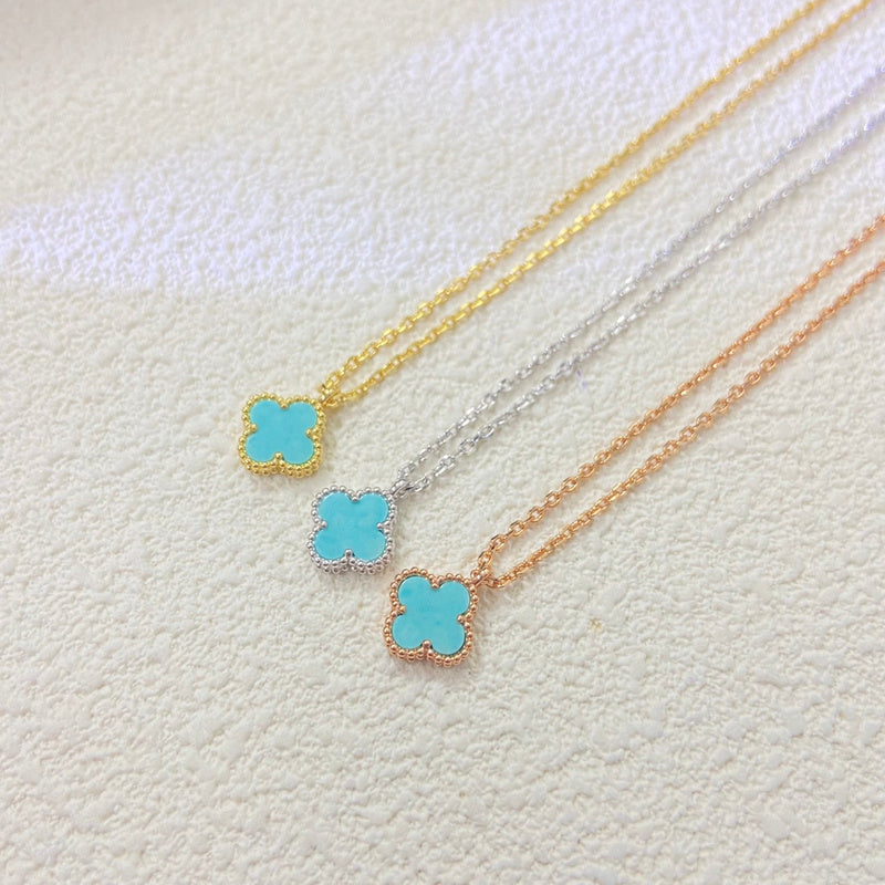 AVSN2  Mini Sky River color four-leaf clover necklace jewelry