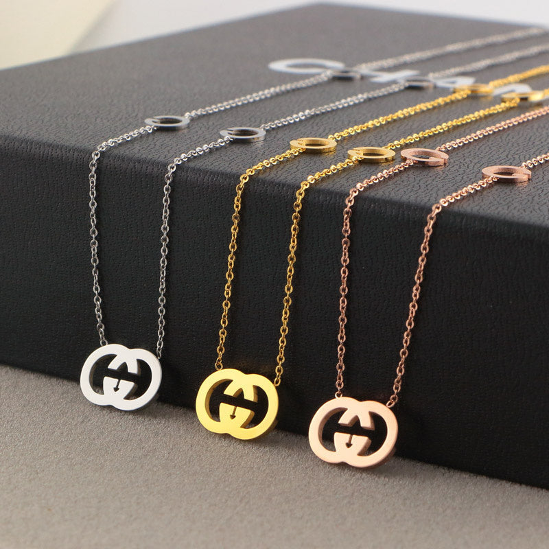 GCN7 Necklace 316L steel plating gold wonderful gift silver/Gold/rose necklaces Jewelry