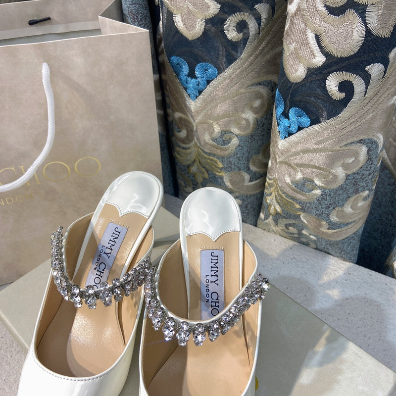 MJS3 Leather slippers Women 6.5CM Heel shoes 35-41 With box
