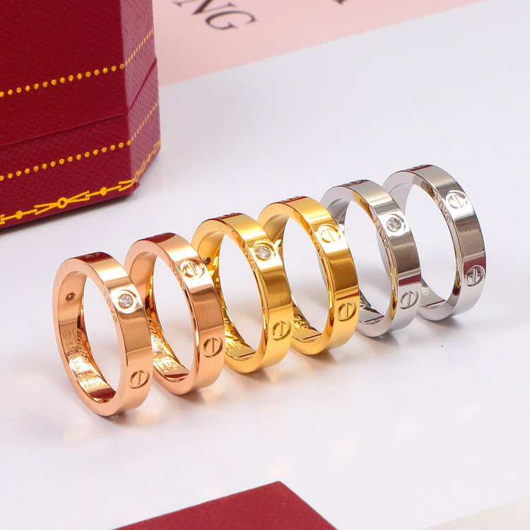 CAR7 Classic LOVE ring 4mm for lovers ring  Jewelry size 5-11