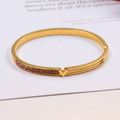 LVB34 316L steel and crystal with 18K gold plated   Jewelry