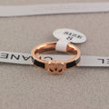 CHR14  Titanium steel double C letter narrow couple ring  Jewelry