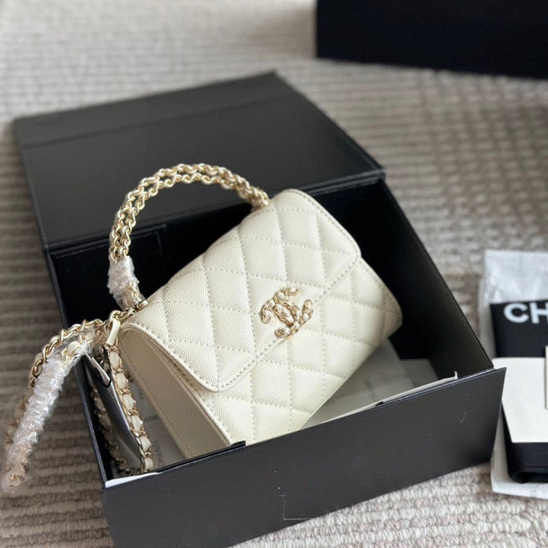 XXCP5 Chanel Bag 15-12CM Quilted Leather Crossbody Bags With Box