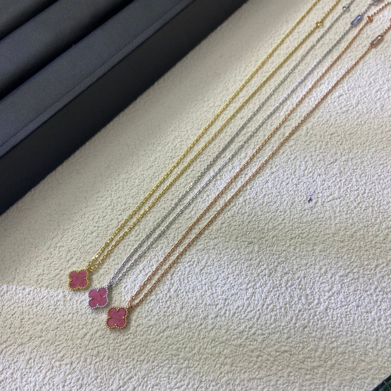 AVSN1  New mini Rose Pink four-leaf Clover necklace jewelry