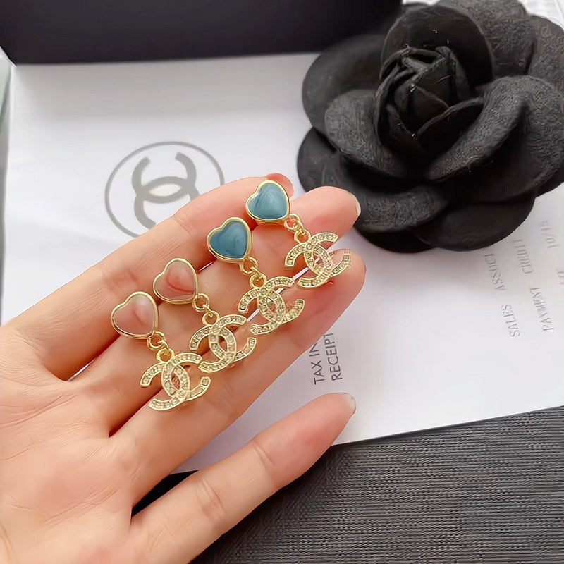 A1128  Women's heart-shaped earrings and jewelry