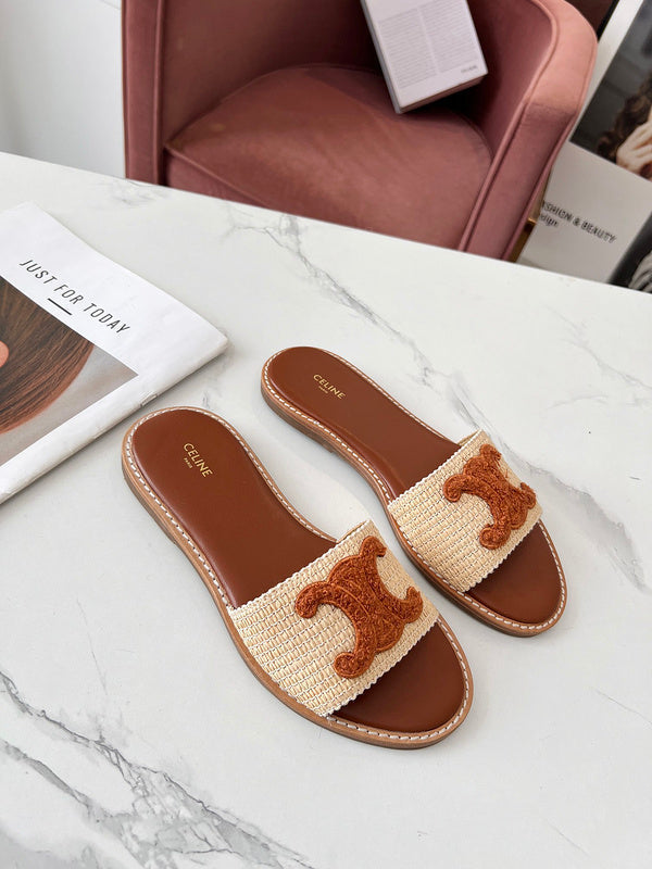 MBCS3 Leather Slippers Size 35-41Shoes with Box