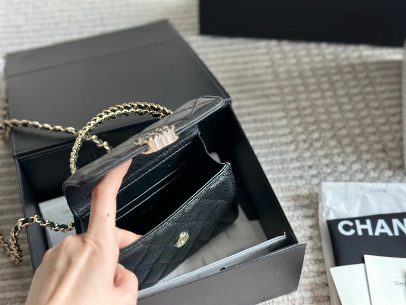 XXCP5 Chanel Bag 15-12CM Quilted Leather Crossbody Bags With Box