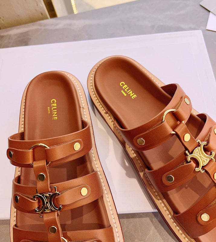 MBCS13 Leather Slippers Size 35-42 Shoes with Box