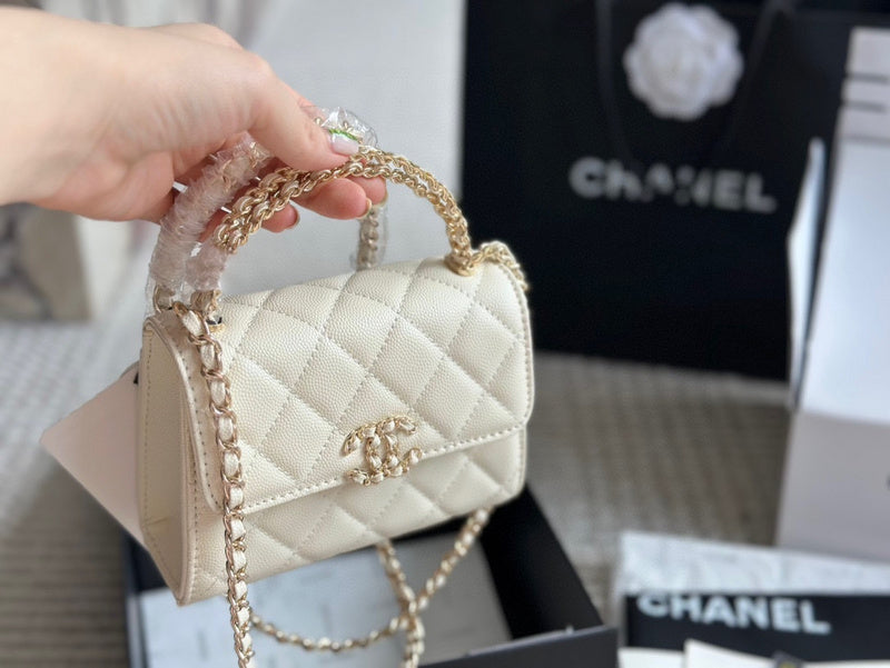 XXCP5 Chanel Bag 15-12CM Quilted Leather Crossbody Bags With Box