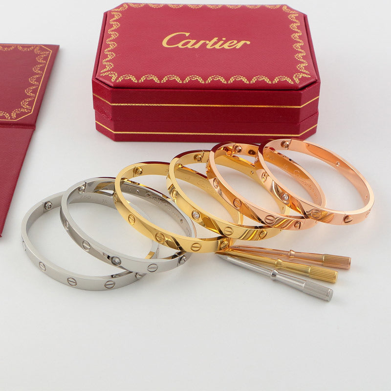 CAB15 brand bangle LOVE bracelet screw bracelet with screwdriver The most classic bangle 316L steel 18K gold plated  Jewelry 15-22cm
