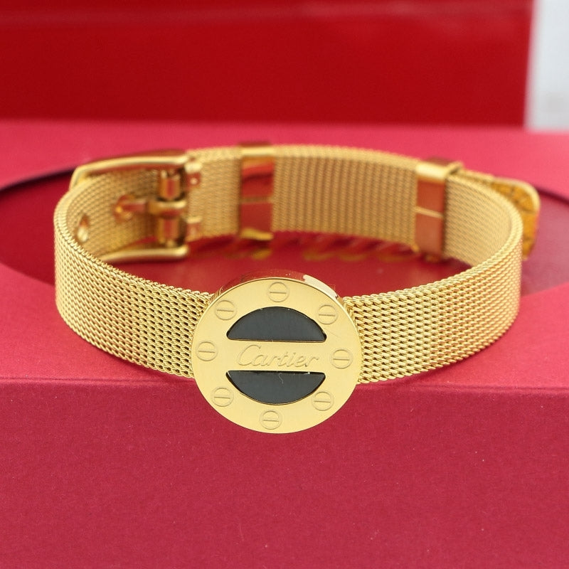 CAB4 Round letter belt buckle ladies bracelet  Jewelry