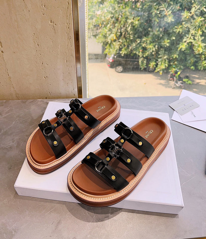 MBCS13 Leather Slippers Size 35-42 Shoes with Box