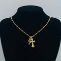 CHSN4  Women's Retro Love Cross Side Necklace Jewelry