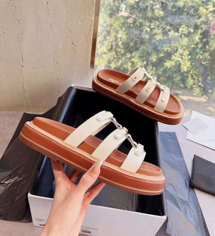 MBCS13 Leather Slippers Size 35-42 Shoes with Box