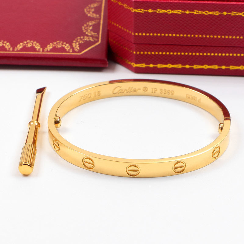 CAB15 brand bangle LOVE bracelet screw bracelet with screwdriver The most classic bangle 316L steel 18K gold plated  Jewelry 15-22cm