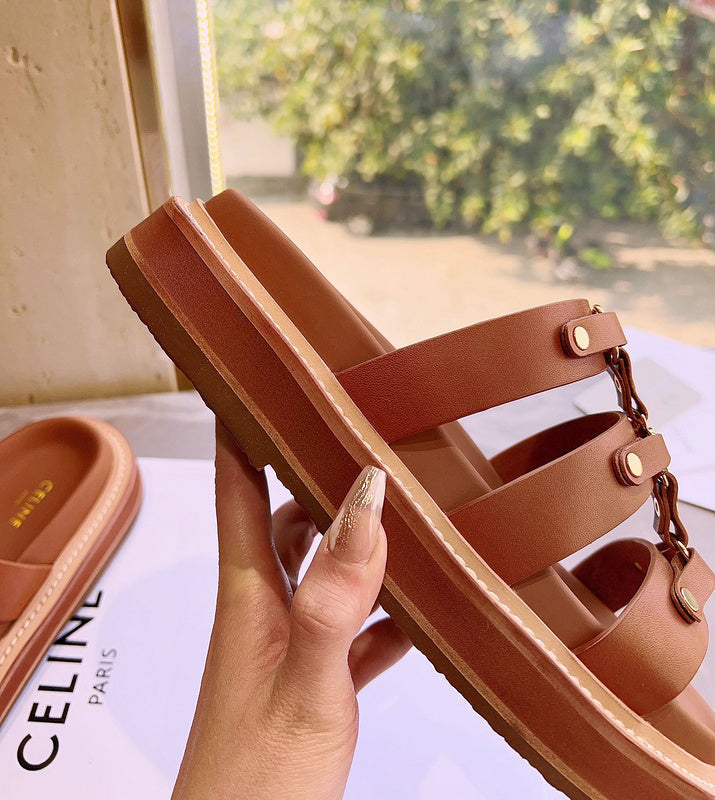 MBCS13 Leather Slippers Size 35-42 Shoes with Box