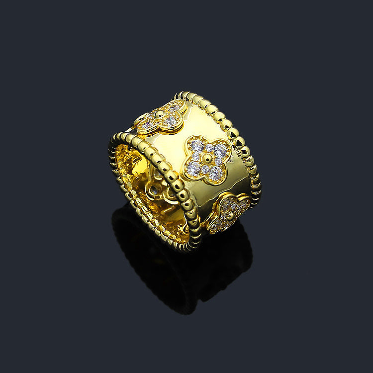 VAR14  VAC classic kaleidoscope 18K gold plating  rings jewelry