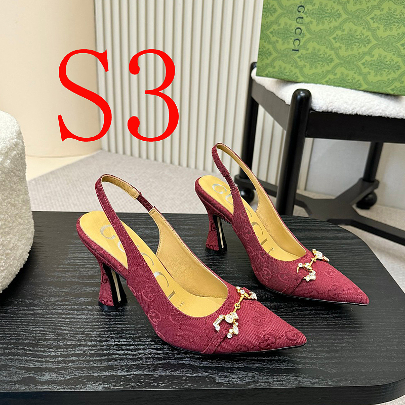 SHGS5 Leather 8.5CM Heel Women 35-42 shoes With box
