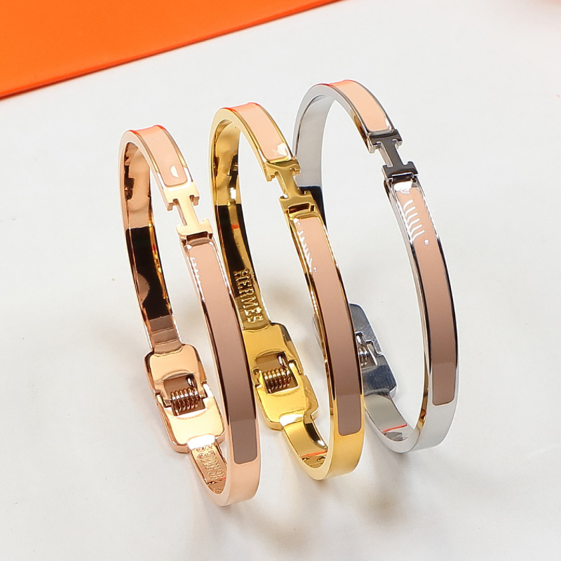 HB58 Narrow Edition H Letter Titanium Steel Bracelet for women jewelry