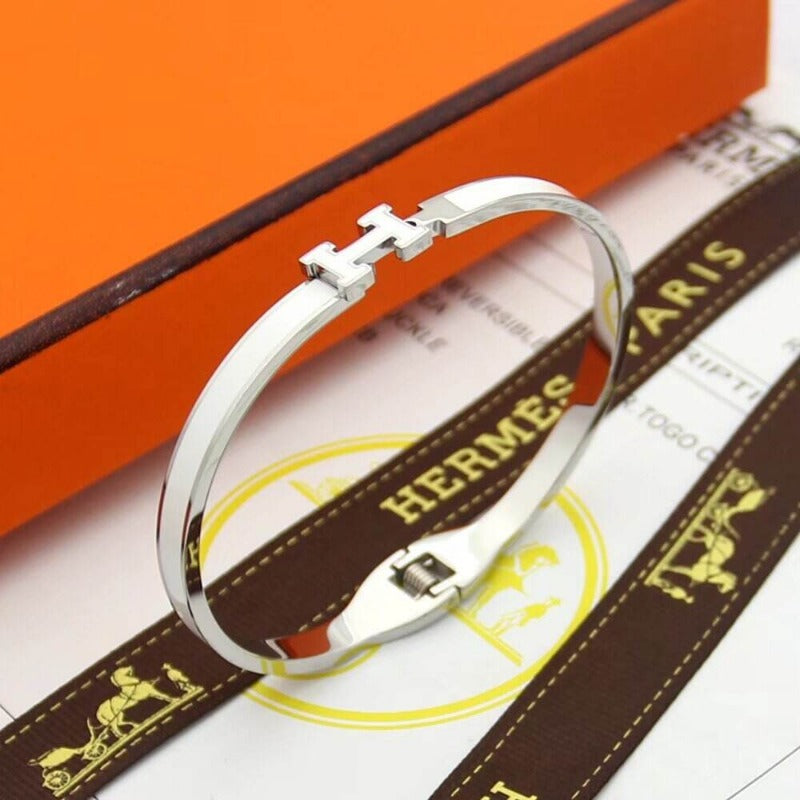 HB49 high quality 316L steel bracelet for women 18K gold plated jewelry H bangle