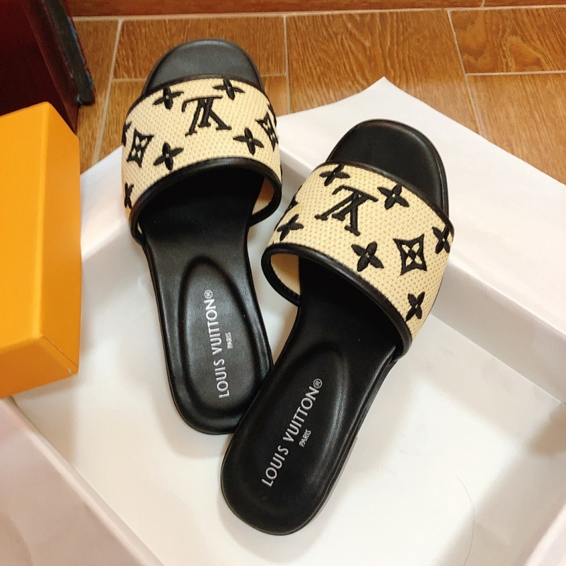 MJLS13 synthetic Leather slippers Women shoes 35-42 With box