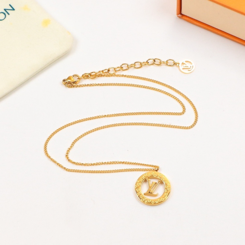 LVN53 Round Titanium Steel Necklace Women's Jewelry