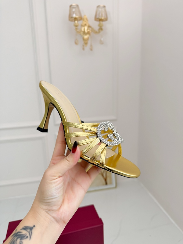 SHGS6 Leather 8.5CM Heel Women 35-43 shoes With box