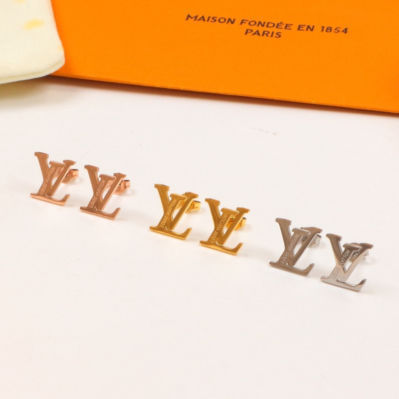 LVE47 Stainless steel V-letter earrings for women's jewelry