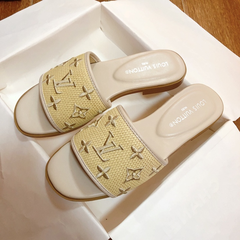 MJLS13 synthetic Leather slippers Women shoes 35-42 With box