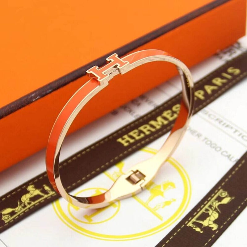 HB49 high quality 316L steel bracelet for women 18K gold plated jewelry H bangle