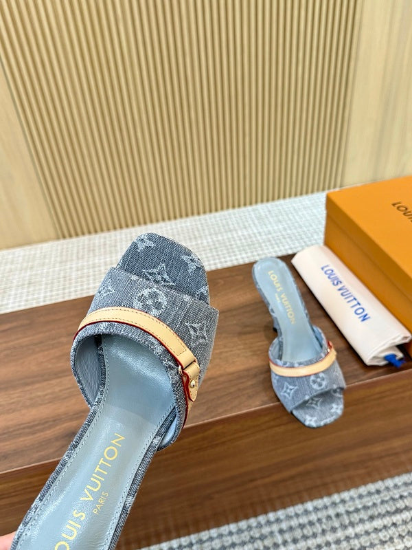 SHLS19 Women slipper 5.5CM 9.5CM high heels Shoes 35-43 with box