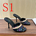 SHLS19 Women slipper 5.5CM 9.5CM high heels Shoes 35-43 with box