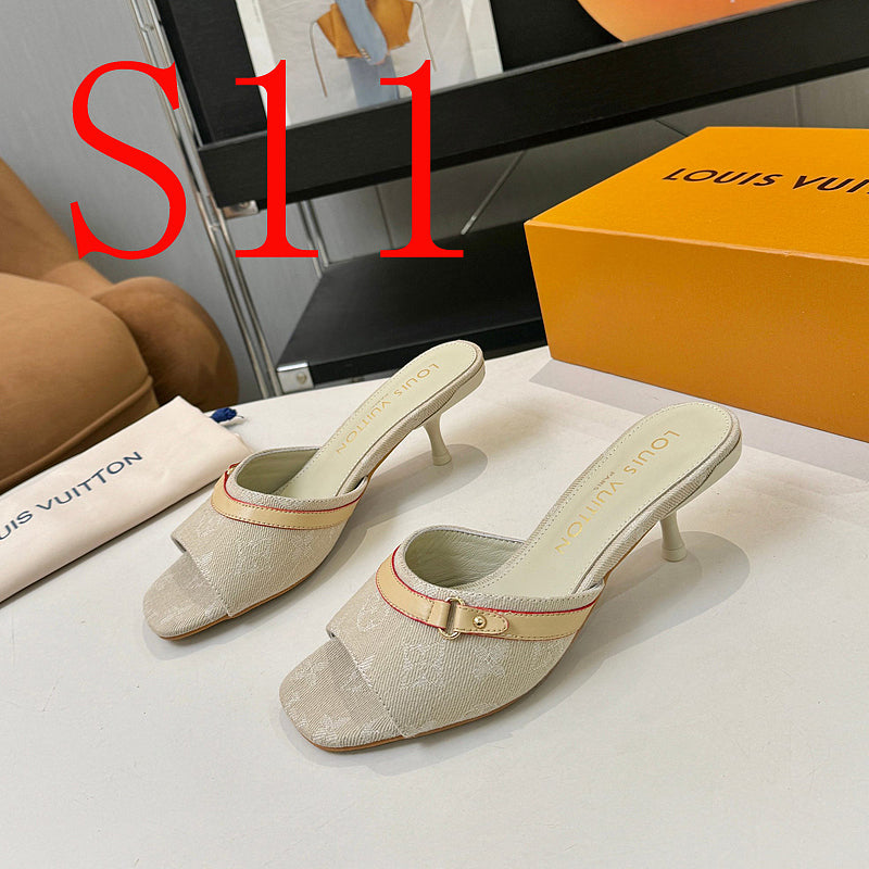 SHLS19 Women slipper 5.5CM 9.5CM high heels Shoes 35-43 with box