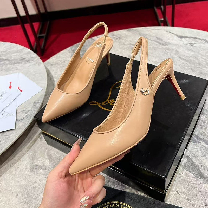 OCLS1 Real Leather 6.5CM Heel Women 35-43 Cowhide shoes With box