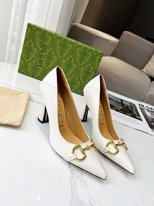 SHGS8 Leather 8.5CM Heel Women 35-42 shoes With box