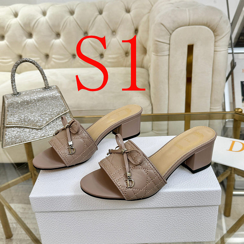 SHDS11 Women 5.5CM Heel slipper Shoes 35-42 with box