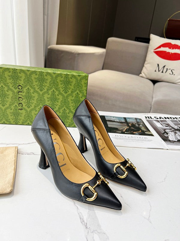 SHGS8 Leather 8.5CM Heel Women 35-42 shoes With box